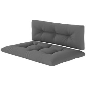 2 Seater Pallet Cushions Outdoor 3.9" Thick Replacement Cushions - Tufted Design for Garden, Patio, Dark Gray