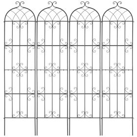Garden Trellis for Climbing Plants, 87 x 20 in, 4 Packs Rustproof Metal Garden Flower Trellis, Outdoor Climbing Rose Trellis Cucumbers Support
