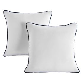 20 x 20 in Throw Pillow Inserts, Set of 2, Firm and Fluffy Decorative Down Alternative Pillows with Polyester Fiber, Square White Cushion with Zi