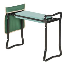 Garden Kneeling Bench with 1 Large Side Tool Pouch & Easy Folding Design, Garden Kneeler Seat for Transport & Storage