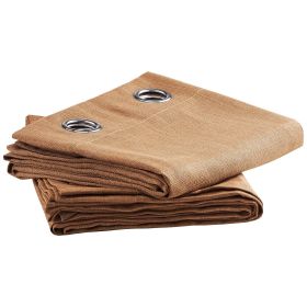 Natural Linen Curtains, 52 x 84 inch 2 Panels Set, Grommet Light Filtering Thick Flax Textured Linen Drapes, Privacy Burlap for Living Room, Bedr