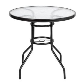 Outdoor Dining Table Round Toughened Glass Table Yard Garden Glass Table(SAME AS 93152635)