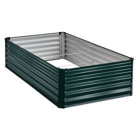 Galvanized Raised Garden Bed, 6.67 x 3.35 x 1.51 ft, Rectangular Metal Planter Box Kit Outdoor, Rustproof Elevated Planting Box with Gloves, Alu-