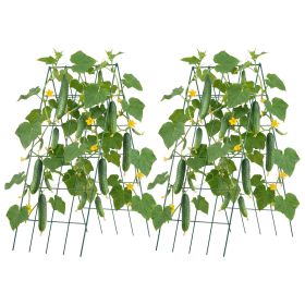 Cucumber Trellis 4 Pack, A-Frame Garden Trellises for Raised Bed, Metal Rustproof Coating Plant Support for Vine, Climbing Plants, Peas, Beans
