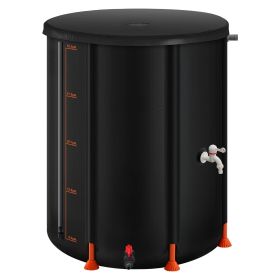 Collapsible Rain Barrel, 53 Gallon Portable Rain Water Collection Barrel, 1000D PVC Rainwater Collection System