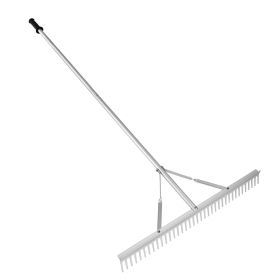 Landscape Rake, 36" Head Aluminum Landscape Rake, Lake Weed Rake with 75" Long Handle, for Loosening Soil, Lawn Care, Weeding Lake, Garden, Pond