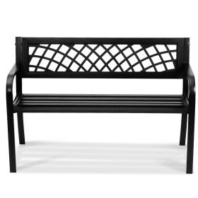 Outdoor Bench,46 inches Metal Garden Bench for Outdoors, 480 lbs Load Capacity Bench, Outdoor Garden Park Bench with Backrest and Armrests