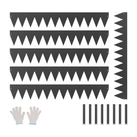 Steel Landscape Edging, 6 Packs 40 x 6 in Rust-Resistant Metal Landscape Edging, Bendable Garden Edging Border, Heavy Duty Lawn Edging