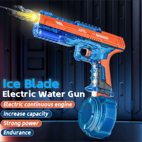 2025 upgraded electric water gun, with C charging function, transparent automatic water spray gun, powerful power, IP67 waterproof (Color: Orange)