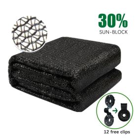 30% Sun-Block Shade Cloth Net Mesh Shade with Clips for Garden Patio and Plants in Black (size: 10*10)