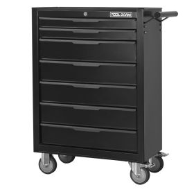 Tool Cabinet Tool Cart 24.2inch With Drawers And Wheels, Metal Rolling Tool Box Locked Drawers Storage Organizer Cabinet With Several Colour Avai (Option: Several Drawer and Black)