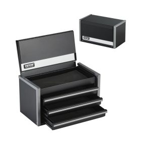 Tool Box 8.6-inch Portable Metal Tool Box With 3 Drawers Tool Organizer Black (Option: Portable Metal Tool box)